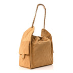 Suede Quilted Medium Chanel 25 Handbag Beige