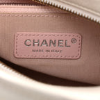 Patent Goatskin Quilted Small Gabrielle Hobo White