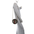 GG Supreme Monogram Web Mini Ophidia Round Shoulder Bag Brown