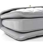 Lambskin Quilted Small Trendy CC Flap Dual Handle Bag Grey