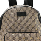 GG Supreme Monogram Bees Print Small Day Backpack Beige Oro Black