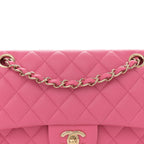 Caviar Quilted Small Double Flap Pink