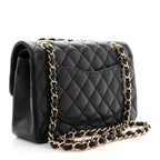 Lambskin Quilted Small Double Flap Black