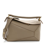 Grained Calfskin Small Puzzle Edge Bag Sand