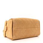 Suede Quilted Small Chanel 25 Handbag Beige