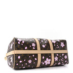 LV X TM Monogram Cherry Blossom Keepall Bandouliere 45 Sakura Brown