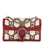 Tweed GG Monogram Small Dionysus Shoulder Bag White Black Romantic Cherry