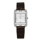 Stainless Steel Alligator Diamond Bezel Mother of Pearl 23mm Cape Cod Quartz Watch Gris Elephant