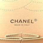 Caviar Quilted Jumbo Double Flap Beige Clair