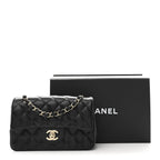 Lambskin Quilted Mini Rectangular Flap Black
