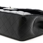 Lambskin Quilted Jumbo Double Flap Black