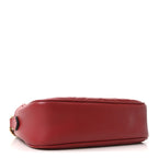 Calfskin Matelasse Small GG Marmont Chain Shoulder Bag Hibiscus Red