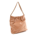 Shiny Calfskin Quilted Small Chanel 22 Beige
