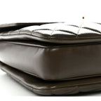 Lambskin Quilted Large Trendy CC Dual Handle Flap Bag Khaki