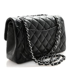 Lambskin Quilted Small Double Flap Black