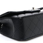 Lambskin Quilted Mini Rectangular Flap Black