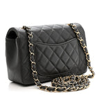 Lambskin Quilted Mini Rectangular Flap Dark Grey