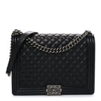 Caviar Quilted Large Boy Flap Black