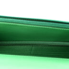 Shiny Goatskin Quilted Chanel 19 Wallet On Chain WOC Green
