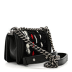 Lambskin Tweed Logo Embroidered Mini Boy Flap White Red Black