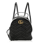 Calfskin Matelasse GG Marmont Dome Backpack Black