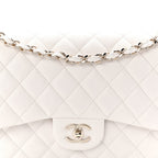 Caviar Quilted Jumbo Double Flap White