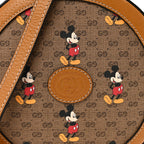 X DISNEY Mini Vintage GG Supreme Monogram Mickey Mouse Round Shoulder Bag Beige Vintage Sun Oil