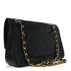 Lambskin Quilted Small Double Flap Black