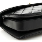Lambskin Quilted Small Trendy CC Dual Handle Flap Bag Black
