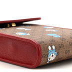 X DORAEMON Mini Vintage GG Supreme Monogram Mini Crossbody Bag Beige Cherry Red