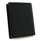 Grained Calfskin Vertical Bi-fold Wallet Black