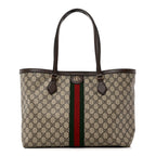 GG Supreme Monogram Medium Ophidia Shopping Tote Brown
