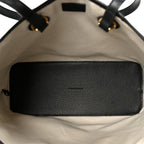 Textured Dollar Calfskin Small Ophidia Shoulder Tote Bag Black