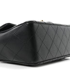Lambskin Quilted Mini Rectangular Flap Black