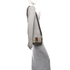 GG Supreme Monogram Web Mini Ophidia Flap Shoulder Bag Brown
