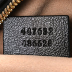 Monogram Matelasse Diagonal Small GG Marmont Chain Shoulder Bag Beige Black