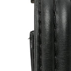 Calfskin Double Stitch Large Boy Flap Black