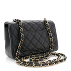 Lambskin Quilted Mini Rectangular Flap Black