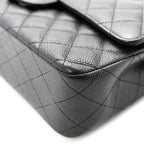 Caviar Quilted Medium Double Flap Black