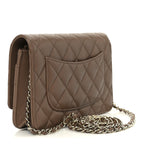 Caviar Quilted CC Turnlock Wallet On Chain WOC Brown