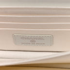 Lambskin Quilted Mini Pearl Wallet On Chain WOC White