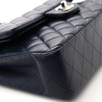 Lambskin Quilted Small Double Flap Blue