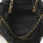 Shiny Calfskin Quilted Mini Chanel 22 Black