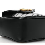 Calfskin Matelasse Front Pocket Mini GG Marmont Bucket Bag Black