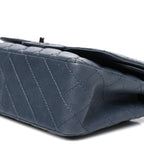 Caviar Quilted Jumbo Double Flap Dark Grey