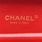 Caviar Quilted Small CC Filigree Vanity Case Red