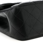 Lambskin Quilted Jumbo Double Flap Black