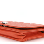 Caviar Quilted Boy Wallet On Chain WOC Orange