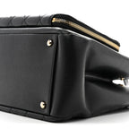 Caviar Quilted Small Business Affinity Shopping Bag Black