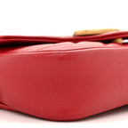 Calfskin Matelasse Super Mini GG Marmont Shoulder Bag Hibiscus Red